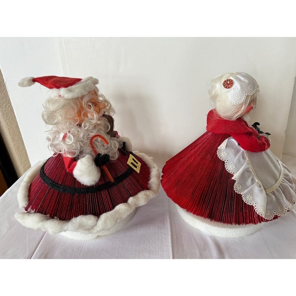 Vintage Santa Mrs Claus Figures Handmade Folded Magazine 13" Large Table Decor - Picture 5 of 13